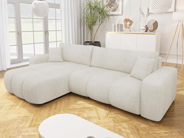 Ecksofa Furyn Maxi Boucle (Farbe: Coral 65)