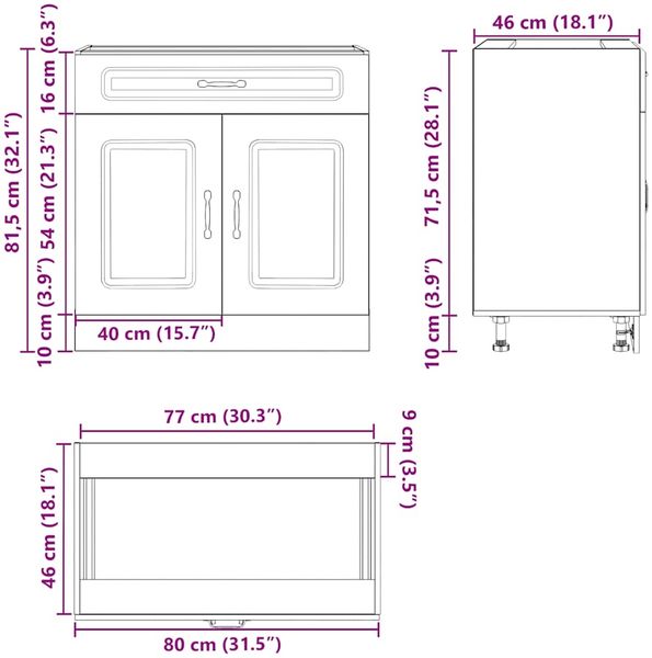 vidaXL Küchen-Unterschrank Lucca Betongrau Holzwerkstoff 853741 Bild 10