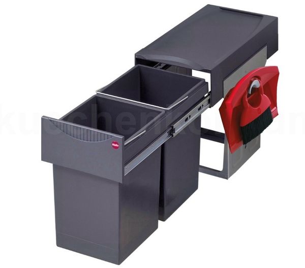 Hailo Abfallsammler 3666105 TA Swing Tandem 2x 15 L mit Kehrset