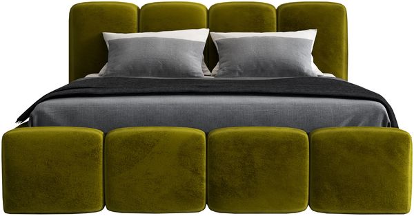 Polsterbett DONA 90x200 ohne Matratze mit Bettkasten und Lattenrost. Farbe: Olive 9 Bild 3