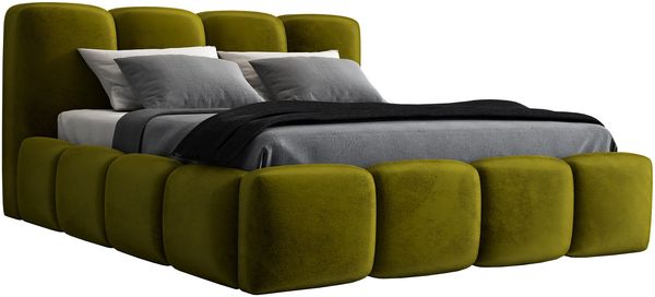 Polsterbett DONA 90x200 ohne Matratze mit Bettkasten und Lattenrost. Farbe: Olive 9 Bild 4