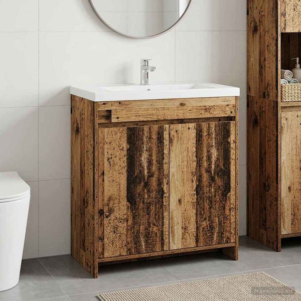 vidaXL Badunterschrank Altholz 78,5 x 37,5 x 81 cm Holzwerkstoff 890790