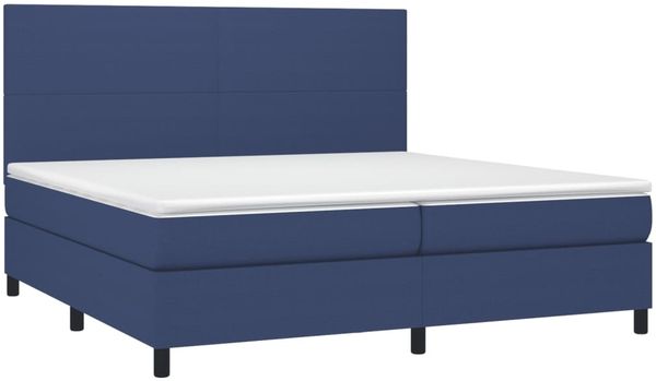 vidaXL Boxspringbett mit Matratze & LED Stoff Blau 200x200 cm, Härtegrad: H2 [3134747] Bild 3