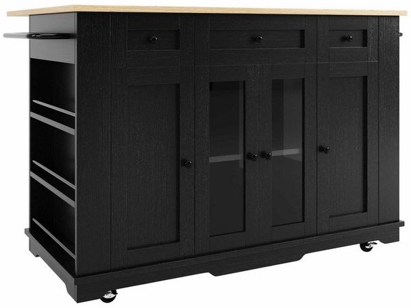 BBWL Sideboard Multifunktionale Küchenschränke mit klappbaren Arbeitsplatten, Ausgestattet mit verstellbaren Trennwänden und reichlich Stauraum