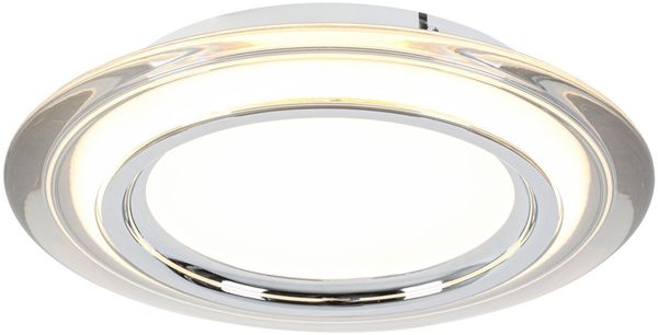 Novel 'MACON' LED-Deckenleuchte, Aluminium chrom, 35 x 5.5 cm, steuerbar über Fernbedienung