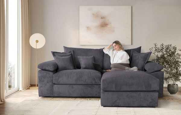 Home affaire Ecksofa Soft&Cosy XL L-Form, B: 246 cm - OTTO. Verlässliche Qualität, Mega-Sofa, Cord oder Chenille-Struktur, mit Federkern & 4 Zierkissen