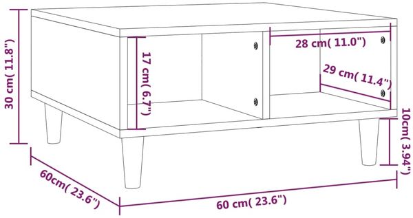 Couchtisch Grau Sonoma 60 x 60 x 30 cm Spanplatte [813165] Bild 6