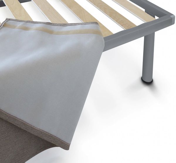 Dmora Einzelbett Accu, Kopfteilset aus Öko-Leder mit orthopädischer Basis und Volant, 100 % Made in Italy, geeignet für ein Einzelbett, für Matratze 80 x 190 cm, taubengrau Bild 4