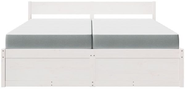 vidaXL Bett mit Schubladen und Matratze Weiß 200x200 cm Massivholz 3281887 Bild 4