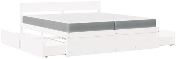 vidaXL Bett mit Schubladen und Matratze Weiß 200x200 cm Massivholz 3281887 Bild 11