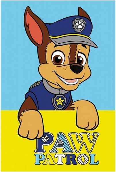 PAW PATROL Badetücher Paw Patrol Chase Hand- & Gesichtstuch 30x50 cm, 100% Baumwolle (1-St)
