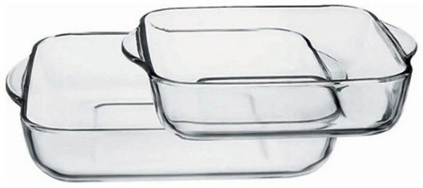 Auflaufformset für den Backofen 1690037 Durchsichtig Kristall 1 L (2 Stück) Default Title