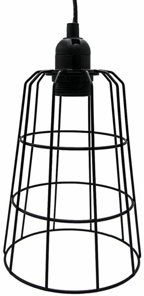 Hängelampe Deckenlamp Deckenleuchter 15x15x20 cm E14 Metall Schwarz Skandi Retro Deko-Lampe Schlafzimmer Wohnzimmer Office Retro Vintage Industrie Licht Design