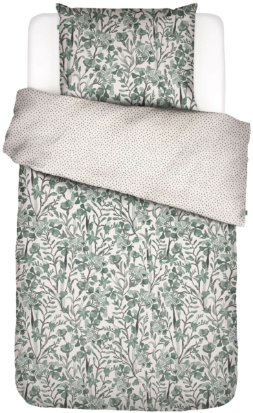 Covers & Co Bettwäsche Floral Fiesta Green Perkal 155 x 220 + 80 x 80 cm