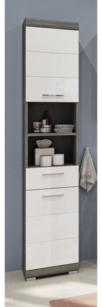 INOSIGN Hochschrank Siena, Breite 37cm, 2 Tür, 1 Schubkasten, 2 offene Fächer, MDF-Front (1-St) in verschiedenen Farben erhältlich, Badmöbel, Badschrank, Schrank, Bad
