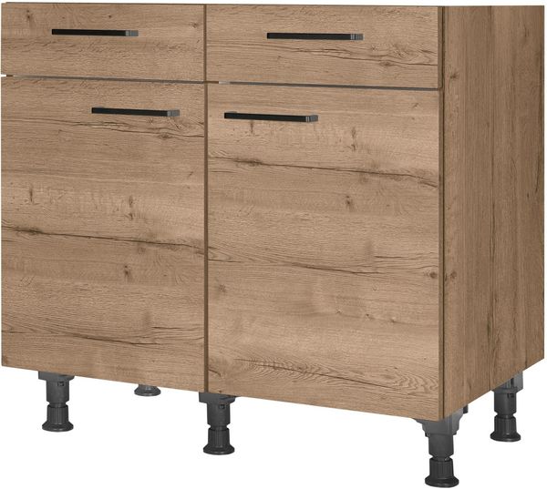 nobilia® Unterschrank "Structura", vormontiert, Breite 90 cm, Soft-Close-Funktion bei den Schubkästen, inkl. höhenverstellbare Sockelfüße