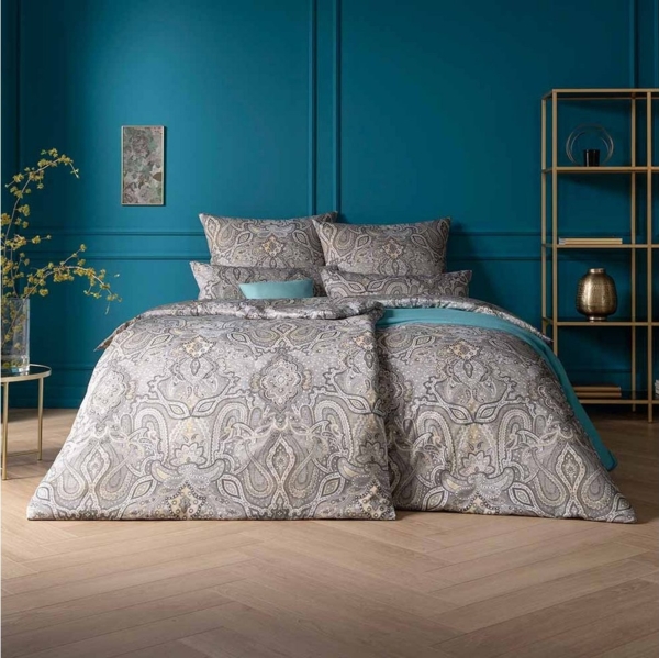 Estella Mako-Satin Bettwäsche 155x220 Fernanda silber Paisley Orient 7952-820 Bild 5