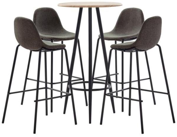 vidaXL 5-tlg. Bar-Set Stoff Dunkelgrau [3051169]