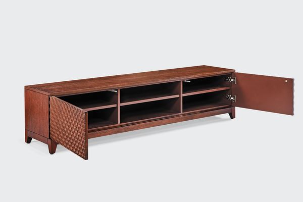 KAWOLA Lowboard COPAS TV-Board 2 Türen 2 Fächer Eiche furniert braun 42 x 40 x 180 cm
