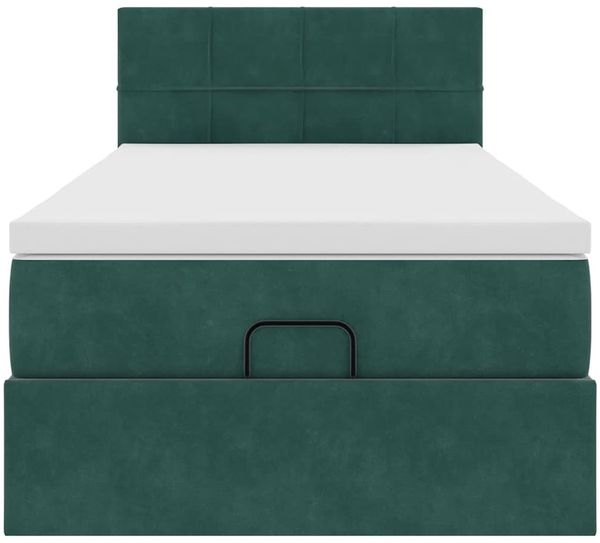 vidaXL Ottoman-Bett mit Matratze Dunkelgrün 90x200 cm Samt 3311750 Bild 7