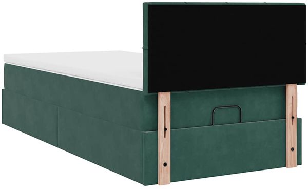 vidaXL Ottoman-Bett mit Matratze Dunkelgrün 90x200 cm Samt 3311750 Bild 11