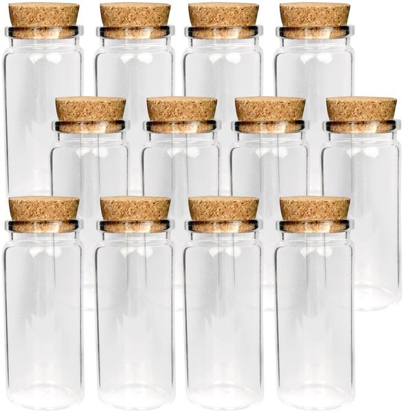 Mini Glasflaschen mit Korken 50ml ( 24er Pack ) - Kleine Glasfläschchen zum Befüllen - Reagenzglas Glas für Hochzeit - Mini Gläser Gastgeschenke
