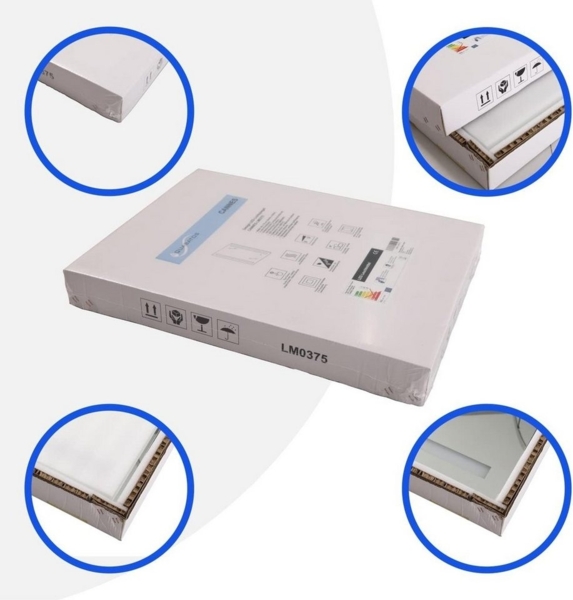 AQUABATOS Dekospiegel Wandspiegel modern mit Beleuchtung und Kosmetikspiegel (80x60 cm, 3 fach Vergrößerung, beschlagfrei), Kaltweiß,Neutralweiß,Warmweiß,dimmbar Bild 3