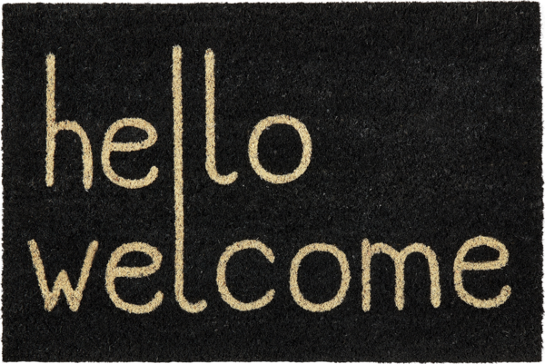 Fußmatte FANSIPAN Schwarz 40 x 60 cm Schriftzug Kokosfasern