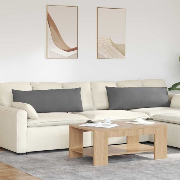 vidaXL Sofakissen 2 Stück Dunkelgrau 120 x 40 cm Stoff 42013813