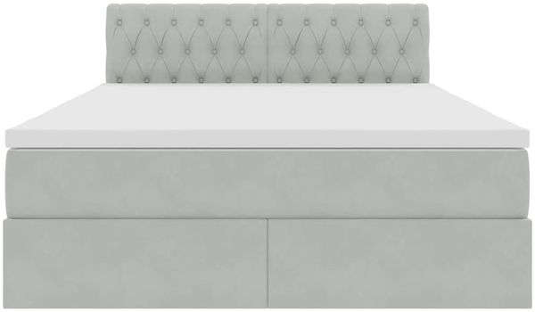 vidaXL LED-Speicherbett mit Matratze Hellgrau 140 x 200 cm Samt 3371457 Bild 8