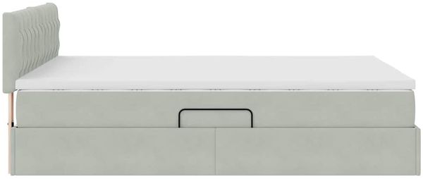 vidaXL LED-Speicherbett mit Matratze Hellgrau 140 x 200 cm Samt 3371457 Bild 11