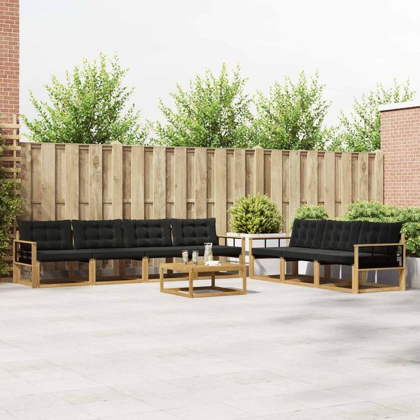 vidaXL Outdoor-Sofagarnitur 8 pcs Weiß und Schwarz 3388498