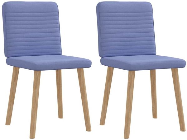 vidaXL Esszimmerstühle 2 Stk. Jeansblau Stoff 4101154
