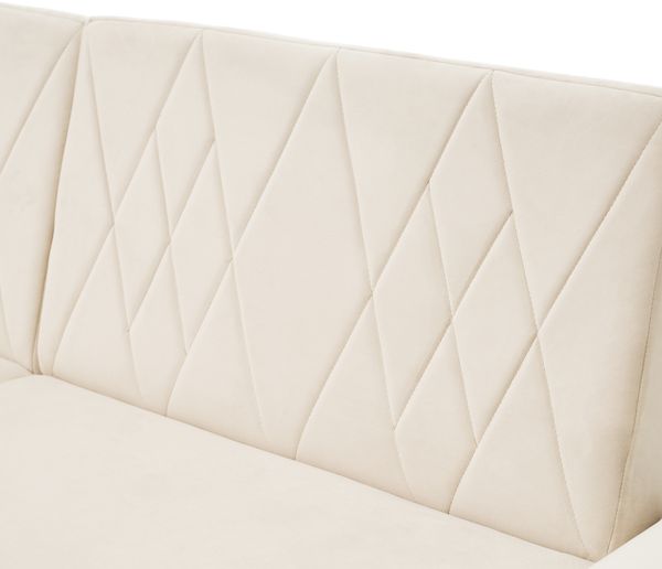 Sofa, Sitzfläche 160x54x42 cm, Beige Samtstoff (Velvet), 3‑fach verstellbare Rückenlehnen & 5‑stufige Armlehnen, Schlafsofa 180x75x82 cm Bild 10