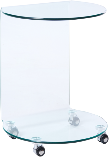 Beistelltisch MINTO Sicherheitsglas Transparent mit Rädern