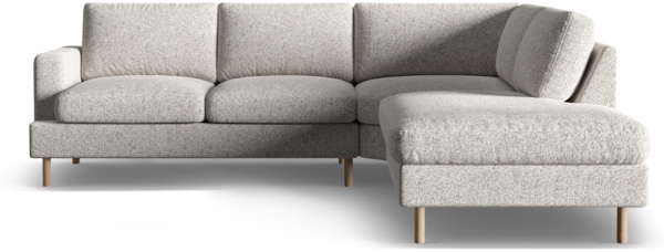 Micadoni Symmetrisches Ecksofa Aliya 5-Sitzer Rechts Strukturierter Stoff Beige Melange