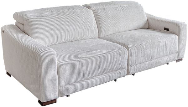 KAWOLA Big Sofa KIANA 3-Sitzer Funktionssofa Kopfstütze verstellbar Cord cremeweiß 80 x 110 x 227 cm Bild 3