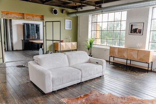 KAWOLA Big Sofa KIANA 3-Sitzer Funktionssofa Kopfstütze verstellbar Cord cremeweiß 80 x 110 x 227 cm
