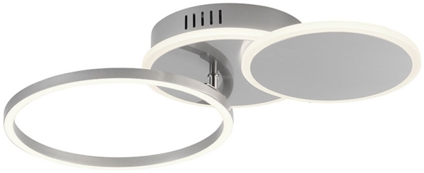 LED Deckenleuchte, Ringe beweglich, silber, L 50 cm