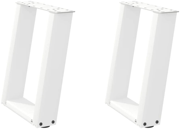 vidaXL Couchtischbeine U-Form 2 Stk. Weiß 38x(42-43) cm Stahl 4012761