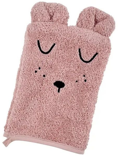 Alvi® Kapuzenhandtuch ALVI Kapuzen-Badetuch & Waschhandschuh Frottier mit Stickerei Faces ro
