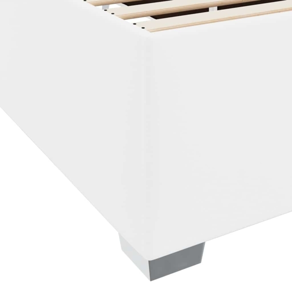 vidaXL Bettrahmen mit Matratze Weiß 90 x 190 cm Stoff 3399220 Bild 8