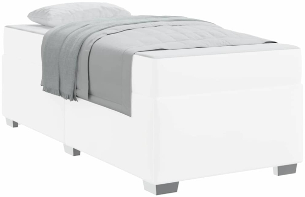 vidaXL Bettrahmen mit Matratze Weiß 90 x 190 cm Stoff 3399220 Bild 2