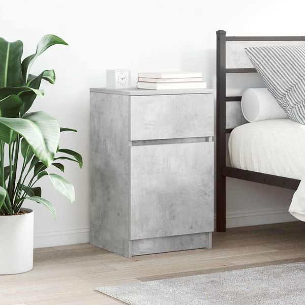 vidaXL Nachttisch Betongrau 39x35x65 cm Holzwerkstoff 861325