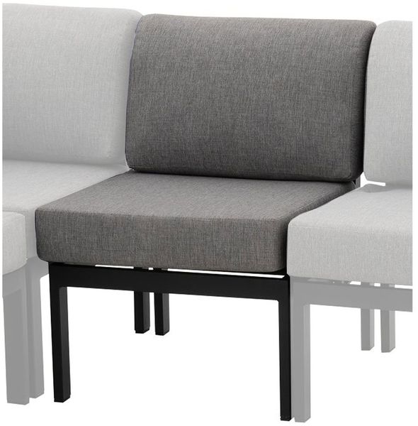 Lounge-Mittelteil MONDO Nilson, Aluminium, Grau, 60 x 75 x 75 cm