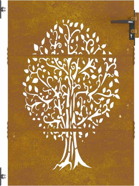 vidaXL Gartentor 85x150 cm Cortenstahl Baum-Design 153211 Bild 4