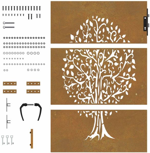 vidaXL Gartentor 85x150 cm Cortenstahl Baum-Design 153211 Bild 5