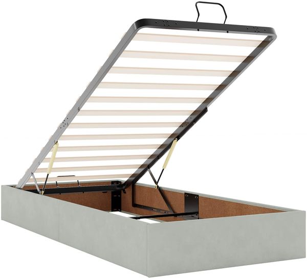 vidaXL Bettgestell mit Matratze 2 pcs Hellgrau Samt 3399540 Bild 11