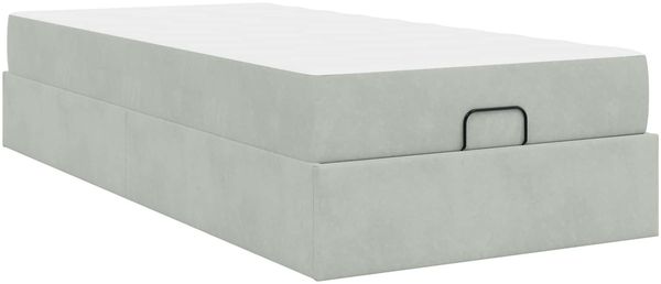 vidaXL Bettgestell mit Matratze 2 pcs Hellgrau Samt 3399540 Bild 8