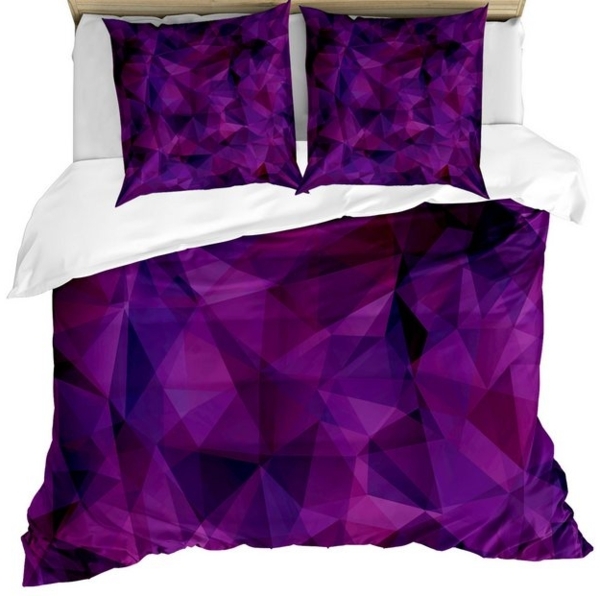 Abakuhaus Bettwäsche weicher Microfaserstoff Allergiker geeignet, kein Verblassen, Microfaser, Geometrisch Triangle Lila Form Bild 2